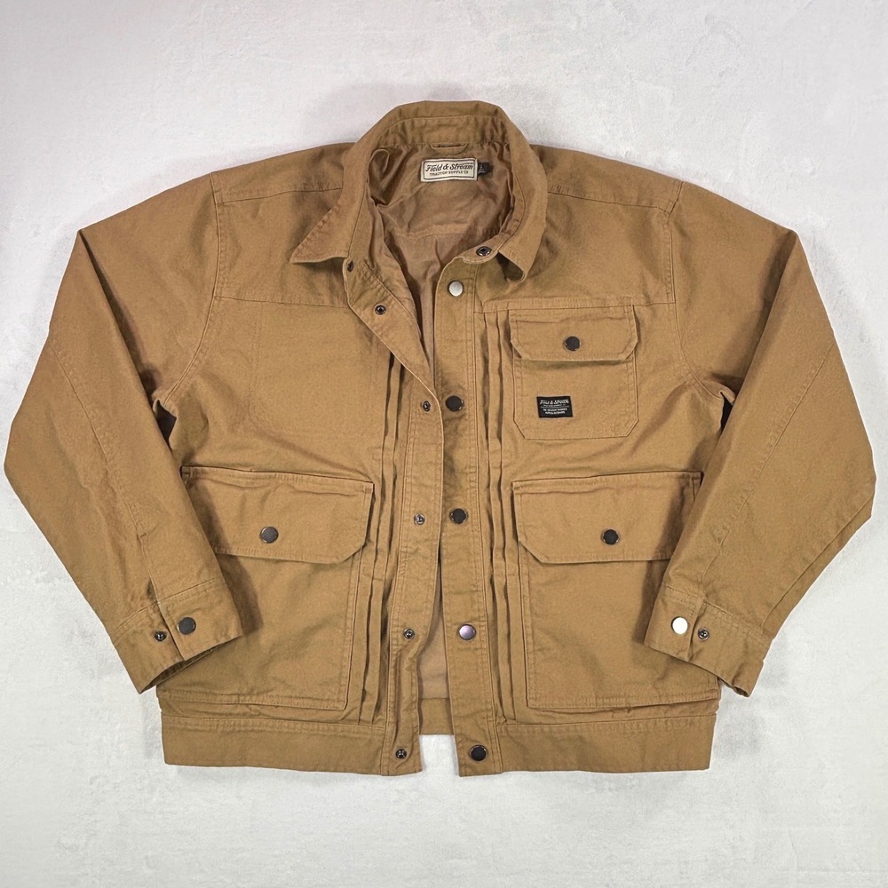 Field & Stream Tractor Supply Co Tan Canvas Work Jacket Mens Large Utility Coat